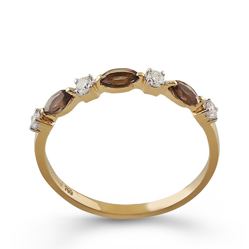 Inel Deruvo Aur 18k Diamante, Smoky Quartz, 54 RSAR02275-SQDY