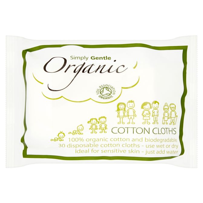 Servetele de bumbac uscate/umede, organice, 30 buc, Macdonald & Taylor