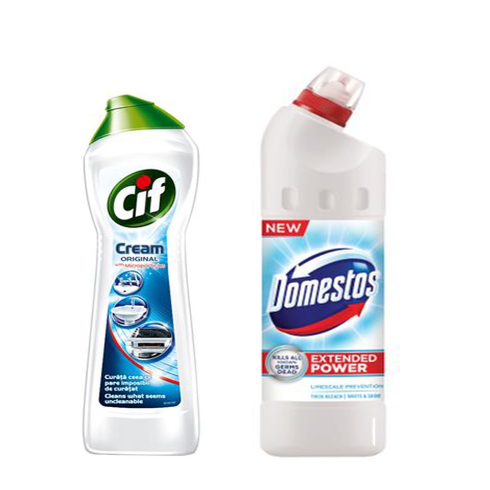 Set Cif Original 500 ml + Domestos White&Shine, 750 ml