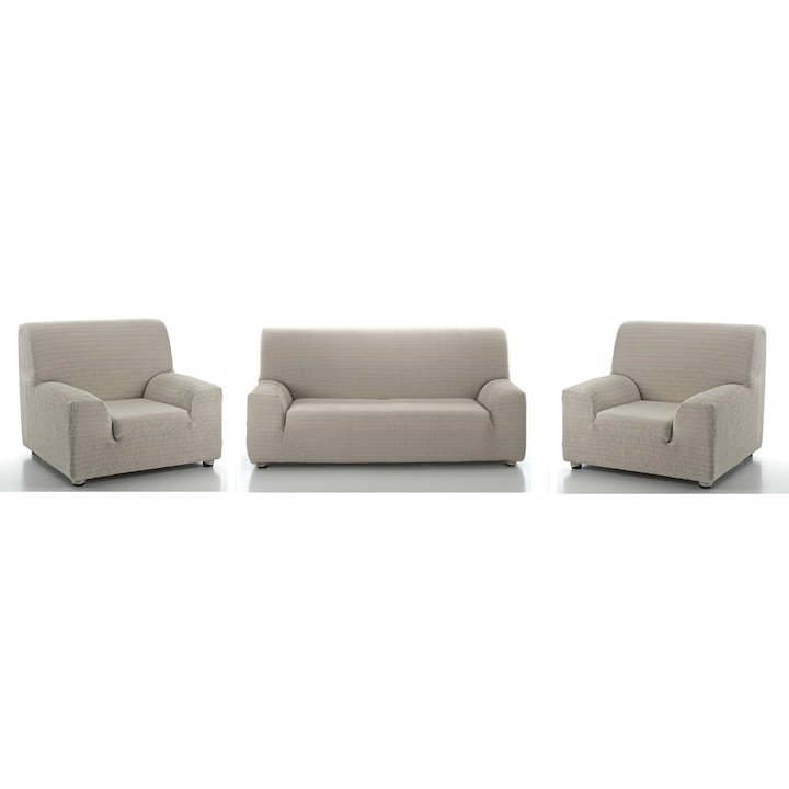 Комплект еластичен калъф за диван от три части (за диван тройка и два фотьойла) Smart Homes, цвят 00 натурал