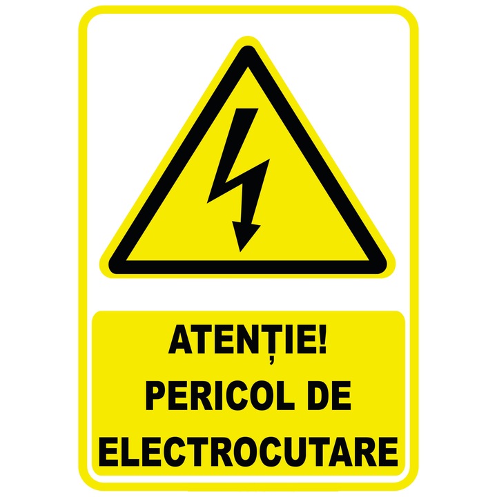 Indicator "Pericol de electrocutare", GSC, Autocolant, 14x21 cm