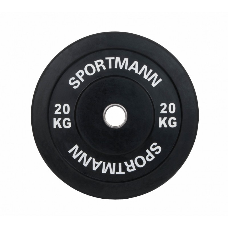 Greutate Cauciuc Bumper Plate SPORTMANN 20 kg / 51 mm - Negru