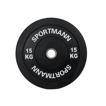 Greutate Cauciuc Bumper Plate SPORTMANN - 15 kg / 51 mm - Negru Greutate Cauciuc Bumper Plate SPORTMANN - 15 kg / 51 mm - Negru