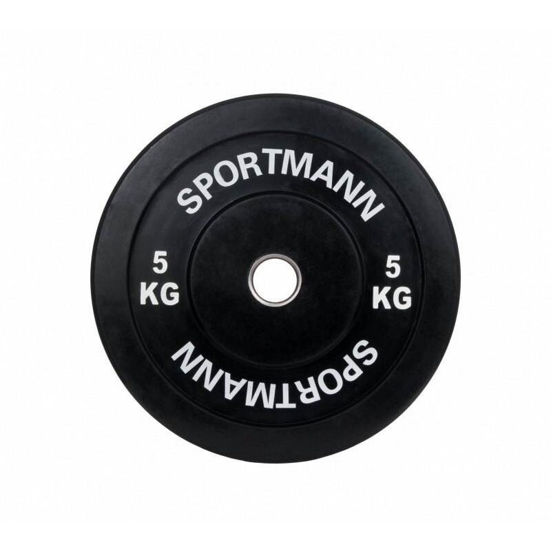 Greutate Cauciuc Bumper Plate SPORTMANN - 5 kg / 51 mm - Negru