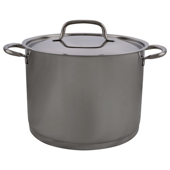 Oala pentru gatit cu inductie BergHOFF, cu capac, inox 18/10, ⌀26 cm, 10L, Argintiu Oala pentru gatit cu inductie BergHOFF, cu capac, inox 18/10, ⌀26 cm, 10L, Argintiu