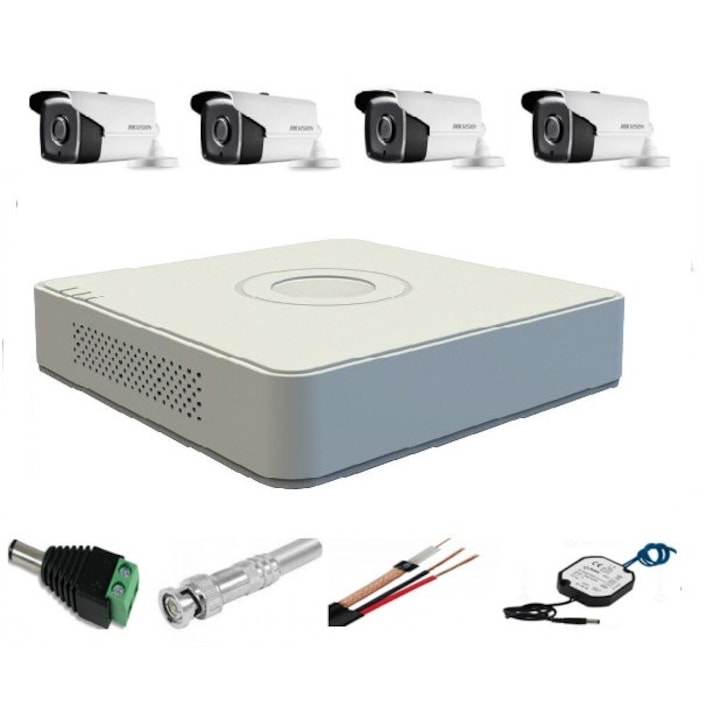 Sistem supraveghere exterior Imou Kit Lite, 4 camere, Full Color, 2MP, Full HD, Microfon, Alb