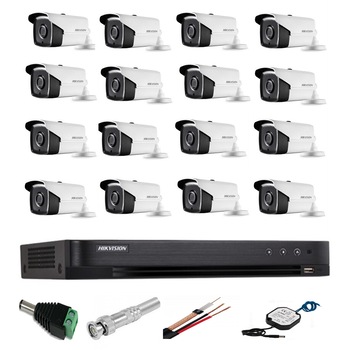 Sistem Supraveghere profesional Hikvision 16 Camere 5MP Turbo HD IR 40m Sistem Supraveghere profesional Hikvision 16 Camere 5MP Turbo HD IR 40m
