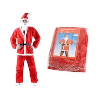 Costum de Mos Craciun, 5 Piese, Rosu