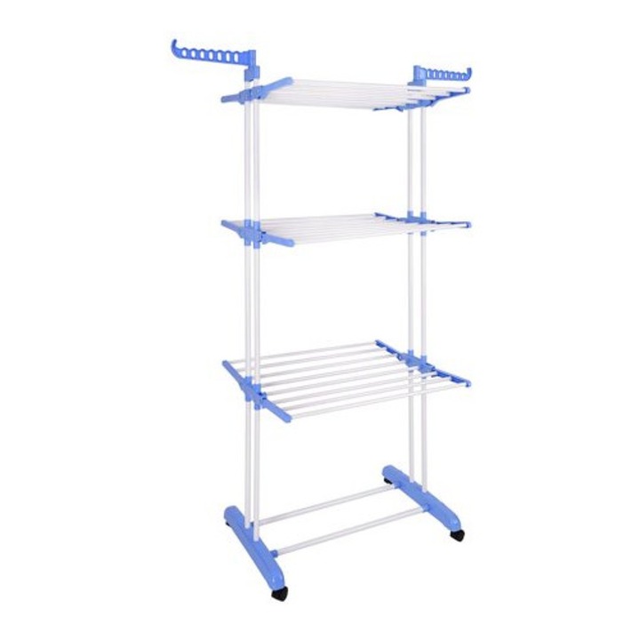 Palmonix Függőleges mobil ruhaszárító, Összecsukható, Kis helyiségekhez, Akasztós állvány, 173 cm Magas