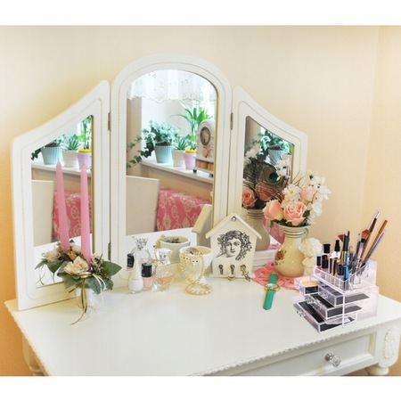 Suport Organizator Transparent pentru Cosmetice si Bijuteri, 16 Compartimente, 4 Sertare