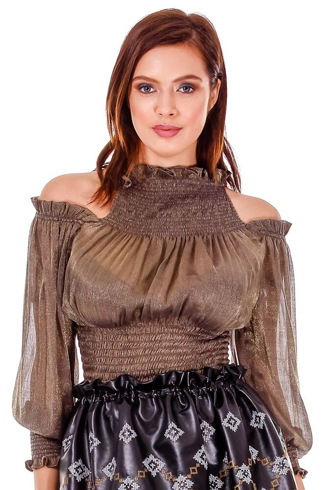 Bluza matase kaki Liza Panait P-60E