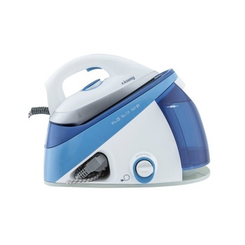 Statie de calcat H.Koenig, V24, presiune abur 5 bar, putere 2400 W, debit abur 150g/min, anti-calcar + utilizare verticala pentru calcarea perdelelor sau hainelor direct pe umeras, rezervor detasabil si reincarcabil in timpul utilizarii, talpa ceramica Statie de calcat H.Koenig, V24, presiune abur 5 bar, putere 2400 W, debit abur 150g/min, anti-calcar + utilizare verticala pentru calcarea perdelelor sau hainelor direct pe umeras, rezervor detasabil si reincarcabil in timpul utilizarii, talpa ceramica