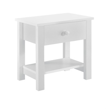 Noptiera Eda, en.casa, 40 x 29,7 x 41,5cm, placa MDF, alb, cu un sertar Noptiera Eda, en.casa, 40 x 29,7 x 41,5cm, placa MDF, alb, cu un sertar