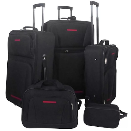 Set de 4 trolere, vidaXL, material textil, Negru