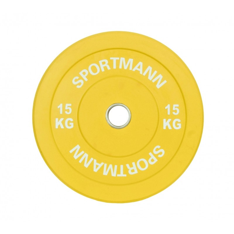 Greutate Cauciuc Bumper Plate SPORTMANN 15 kg / 51 mm - Galben