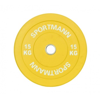 Greutate Cauciuc Bumper Plate SPORTMANN 15 kg / 51 mm - Galben Greutate Cauciuc Bumper Plate SPORTMANN 15 kg / 51 mm - Galben