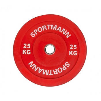 Greutate Cauciuc Bumper Plate SPORTMANN 25 kg / 51 mm - Rosu Greutate Cauciuc Bumper Plate SPORTMANN 25 kg / 51 mm - Rosu