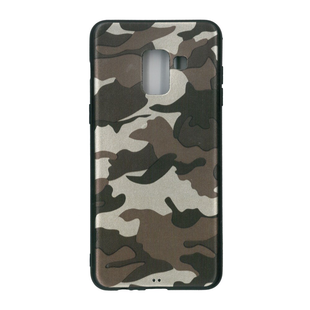 Husa din silicon, EuroCELL, pentru Samsung Galaxy A8 2018, print army maro