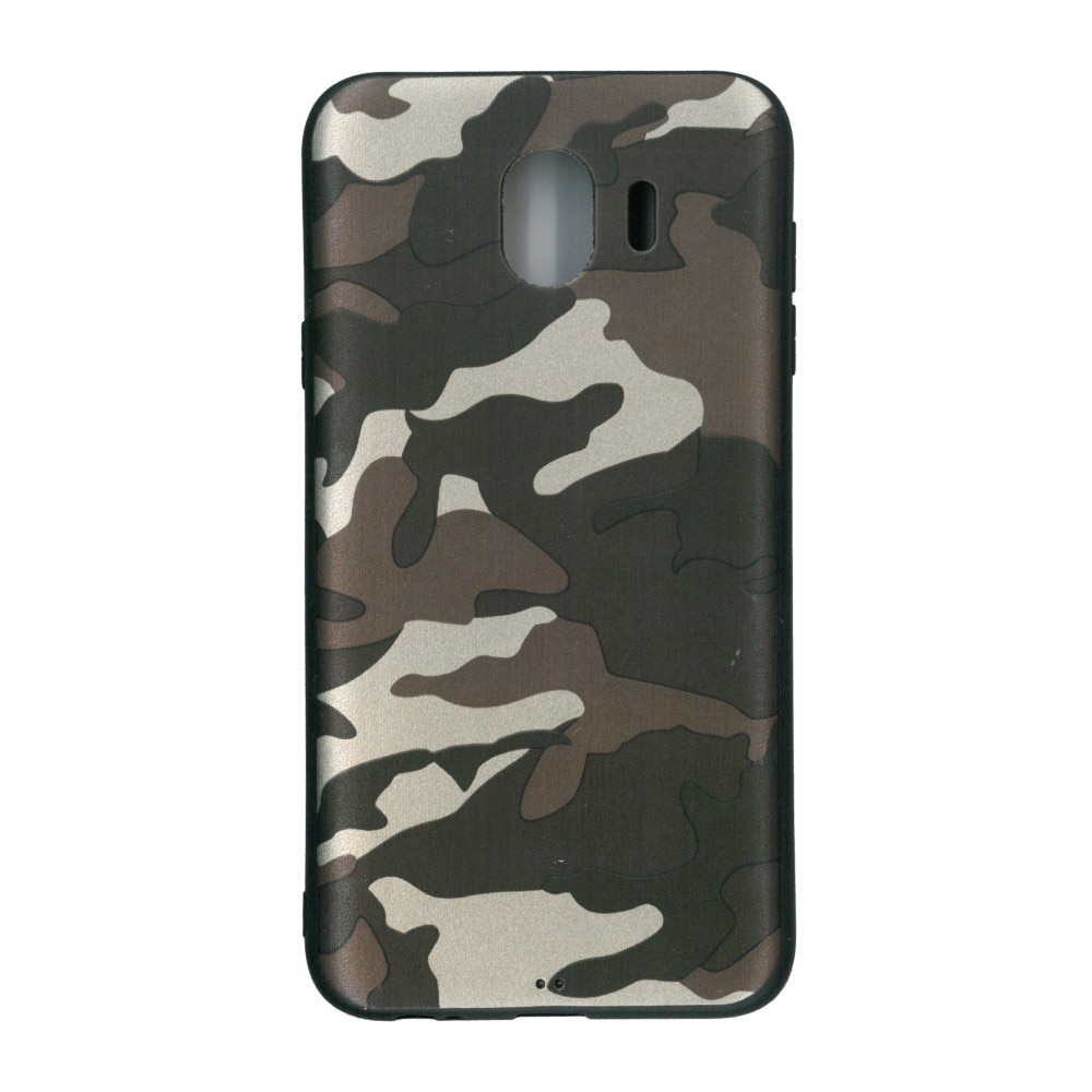 Husa din silicon, EuroCELL, pentru Samsung Galaxy J4 2018, print army maro