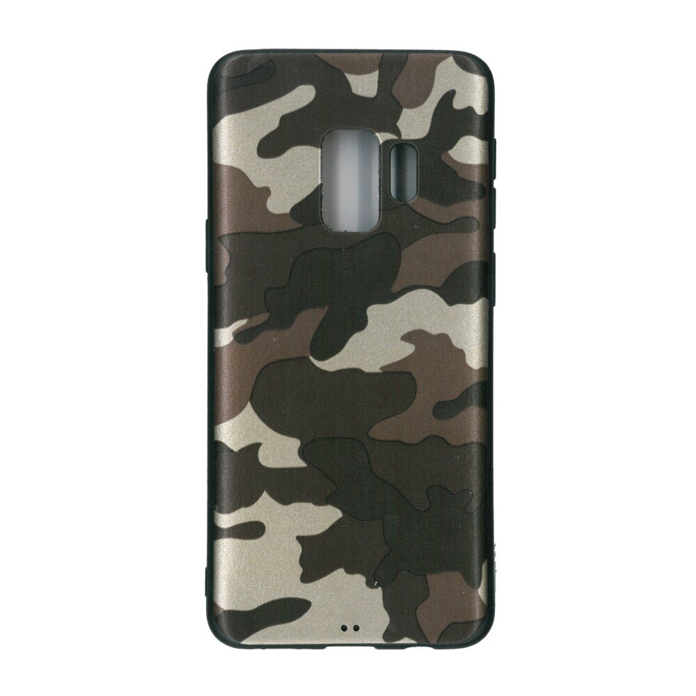 Husa din silicon, EuroCELL, pentru Samsung Galaxy S9, print army maro