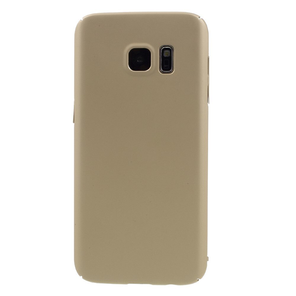Husa plastic cauciucat Samsung Galaxy S7 - gold+ Folie Plastic CADOU