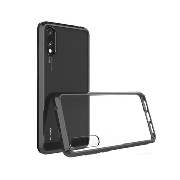 Husa de protectie Hybrid Antisoc pentru Huawei P20, carcasa spate PC cu cadru, Negru Husa de protectie Hybrid Antisoc pentru Huawei P20, carcasa spate PC cu cadru, Negru