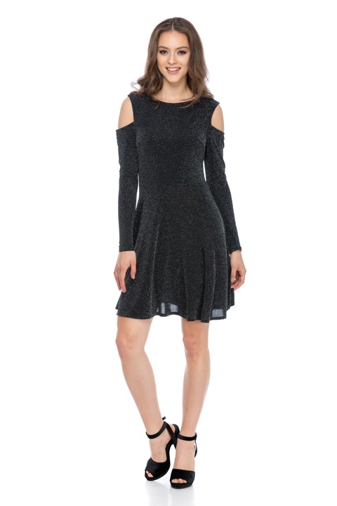 Női ruha, NATIVE, fekete, Fekete/Ezüstszín