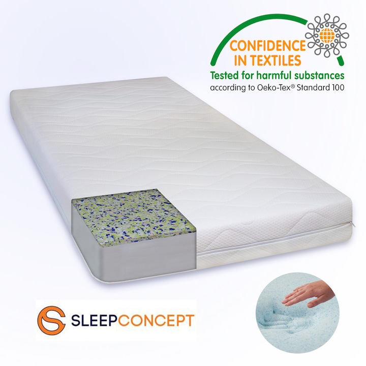 SleepConcept Memo Hard kemény ortopéd matrac, 12 + 2 Memória, huzat antiatkás, antibakteriáli efidel huzattal 90x200 cm