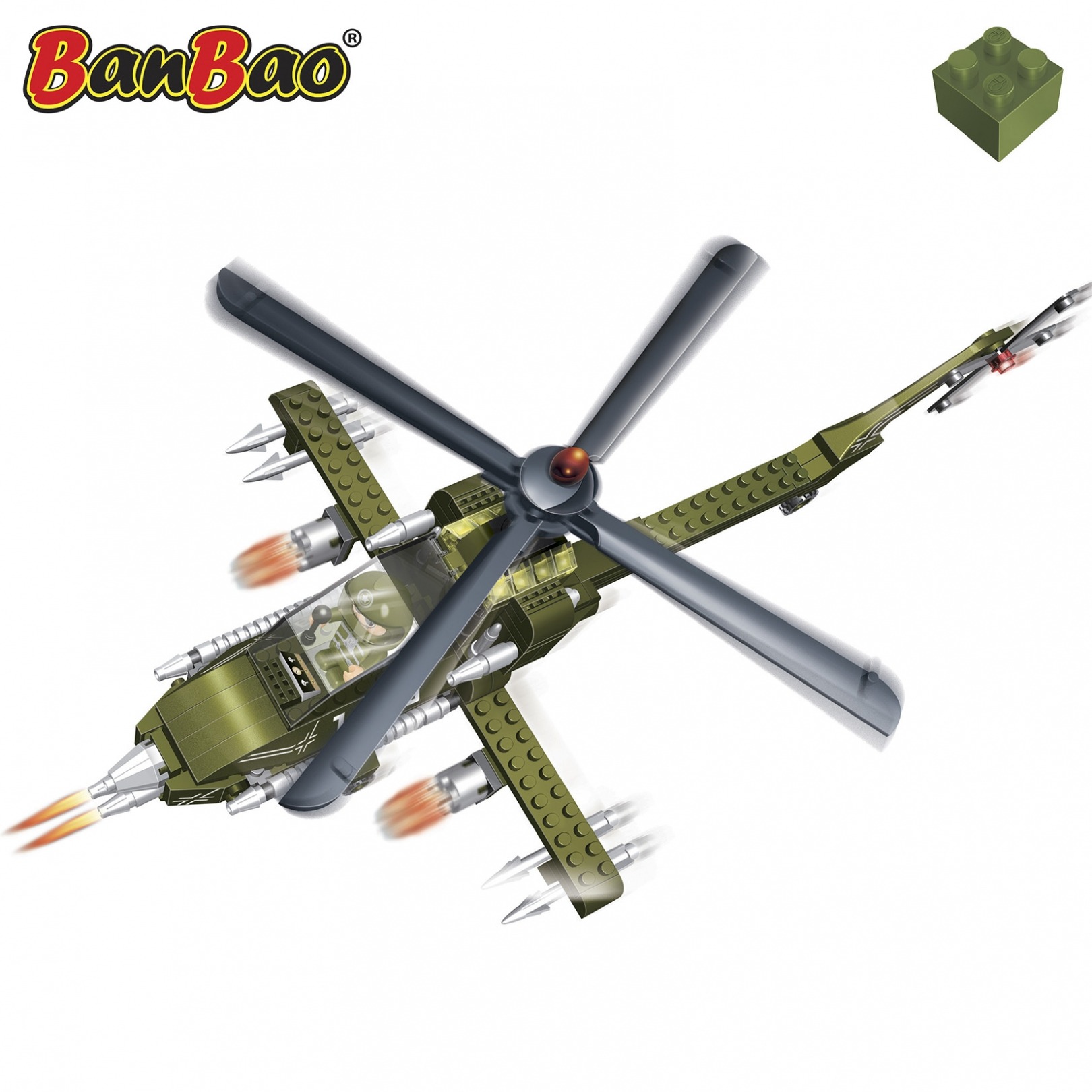 Set constructie Elicopter militar mare, BanBao