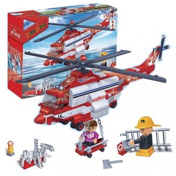 Set constructie Elicopter pompieri, BanBao Set constructie Elicopter pompieri, BanBao
