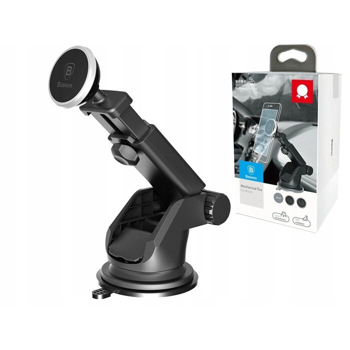 Suport auto pentru telefon Baseus, Ventuza, Negru/Argintiu