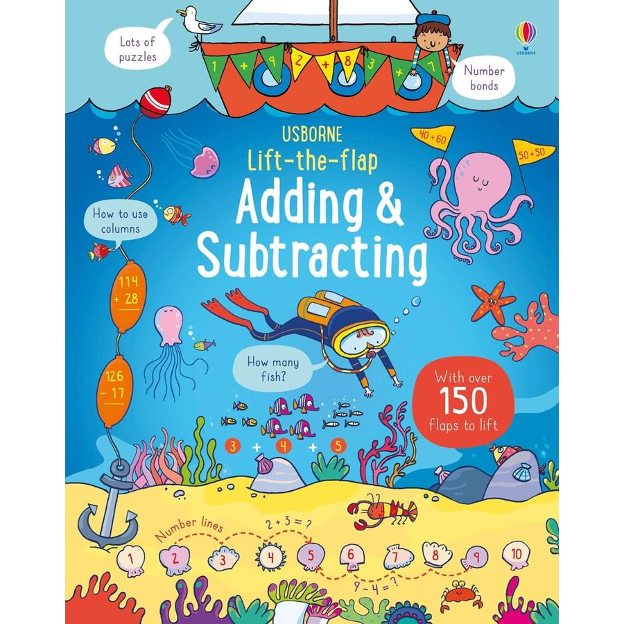 Lift-the-flap adding and subtracting - Carte Usborne (6+)