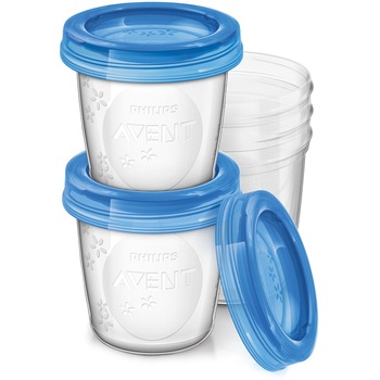 Set 5 recipiente pentru stocarea laptelui si a hranei 240 ml Philips Avent SCF639/05, Transparent 6+ luni Set 5 recipiente pentru stocarea laptelui si a hranei 240 ml Philips Avent SCF639/05, Transparent 6+ luni