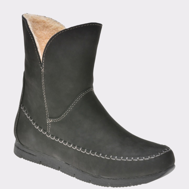 Ghete negre, de dama, TRIVICT - W18245, din piele naturala, 39