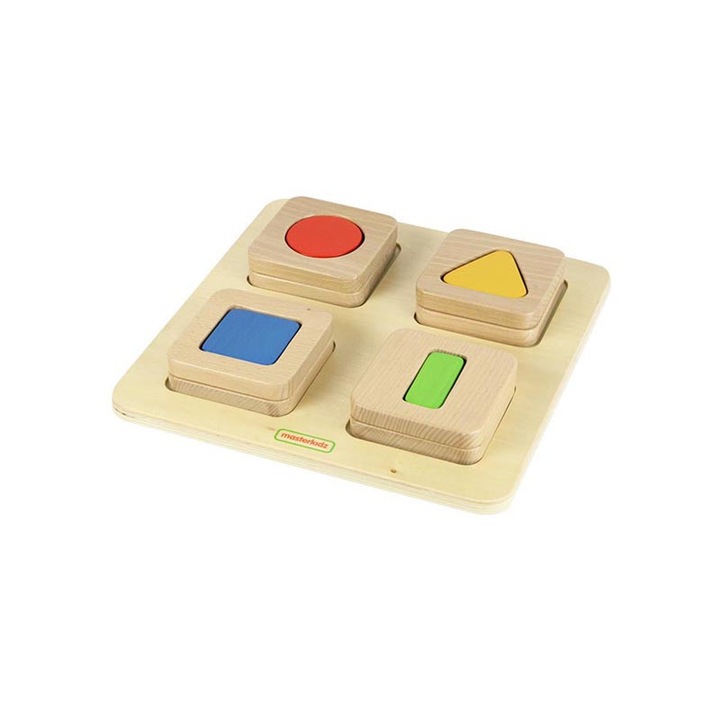Puzzle sortator forme geometrice, din lemn, +2 ani, Masterkidz