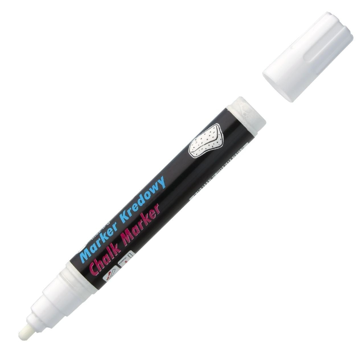 Marker cu creta lichida Toma TO-292, Varf rotund, 4.5 mm, Alb
