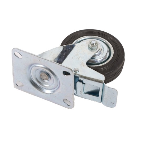 Roata cu frana, cauciuc, diametru 100 mm