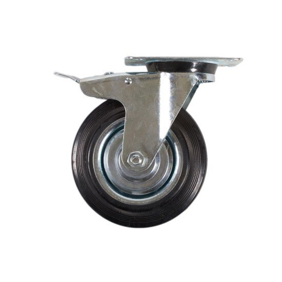 Roata cu frana, cauciuc, diametru 160 mm