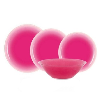 Serviciu de mesa Luminarc Berry Fizz, 19 piese, Roz Serviciu de mesa Luminarc Berry Fizz, 19 piese, Roz