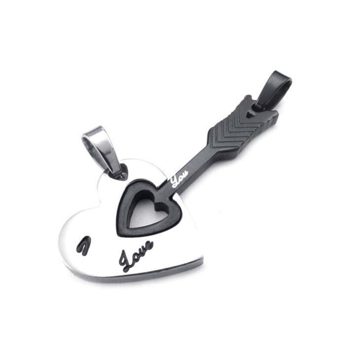 Lantisoare cupluri cu pandantive indragostiti inox, PersonalStyle, love, cupidon