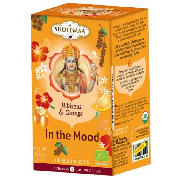 Ceai cu hibiskus si portocale Chakra 2 In The Mood 16 plicuri Shoti Maa