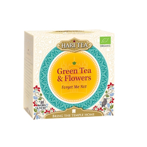 Ceai premium Hari Tea forget me not ceai verde si flori bio, 10 plicuri
