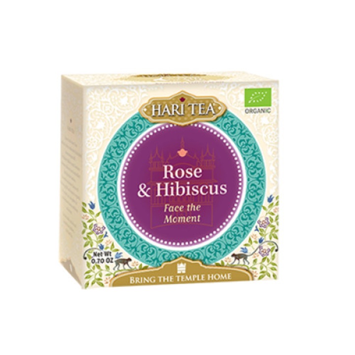 Ceai premium Hari Tea, Face the Moment, trandafiri si hibiscus, BIO, 10dz