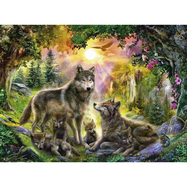 Пъзел Ravensburger - Семейство вълци, 500 части