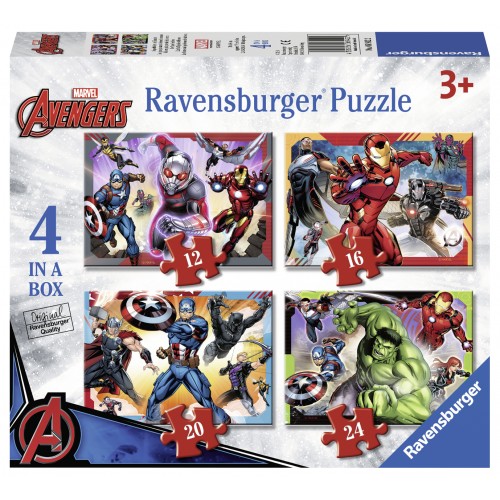 Ravensburger Puzzle - Marvel Avengers, 4 az 1-ben, 12/16/20/24 db 