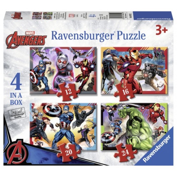 Ravensburger puzzle, Marvel Avengers, 4-in-1, 12/16/20/24 darabos