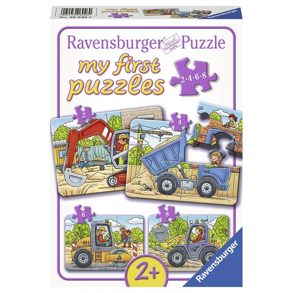 Puzzle Ravensburger - Santier de constructii, 4 in 1, 2/4/6/8 piese