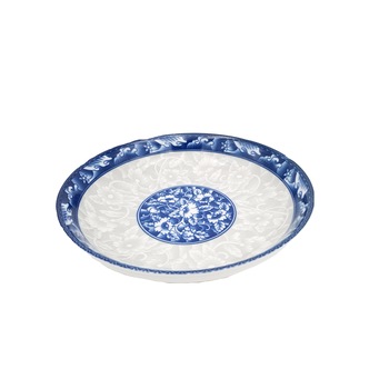 Set 3 farfurii ceramica 21 cm model floral , albastra Set 3 farfurii ceramica 21 cm model floral , albastra