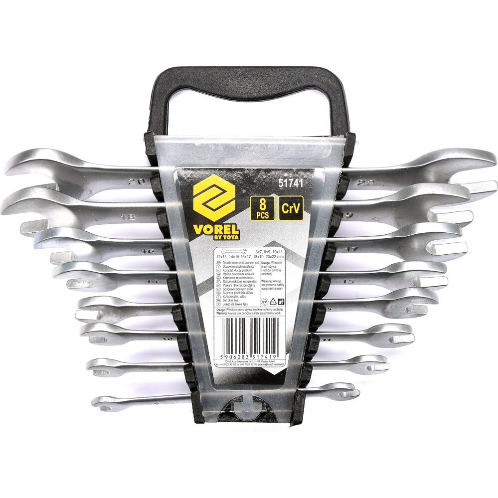 Set chei fixe VOREL, satinate, 6 - 22mm, 8buc