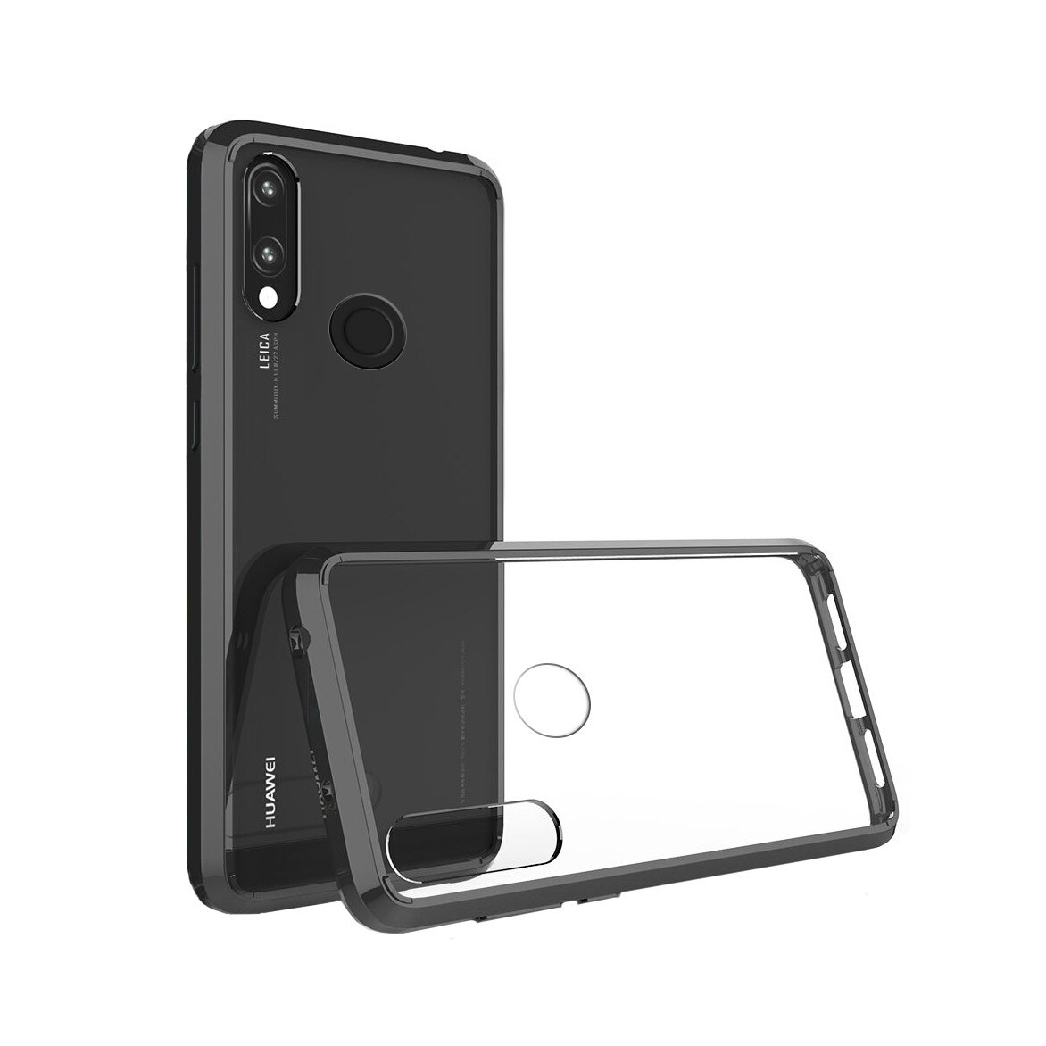 Husa Huawei P20 LITE, Hybrid Antisoc, carcasa spate PC cu cadru, Negru